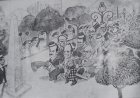 Janeiro, 1930 - Charge premonitória de O Malho: os gaúchos amarram os cavalos no obelisco