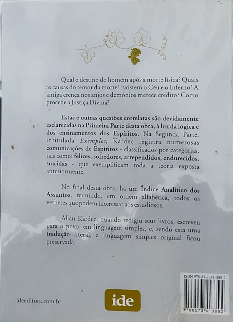 O Céu e o Inferno ou A Justiça Divina Segundo o Espiritismo. Contendo Índice Analítico dos Assuntos com 212 Verbetes