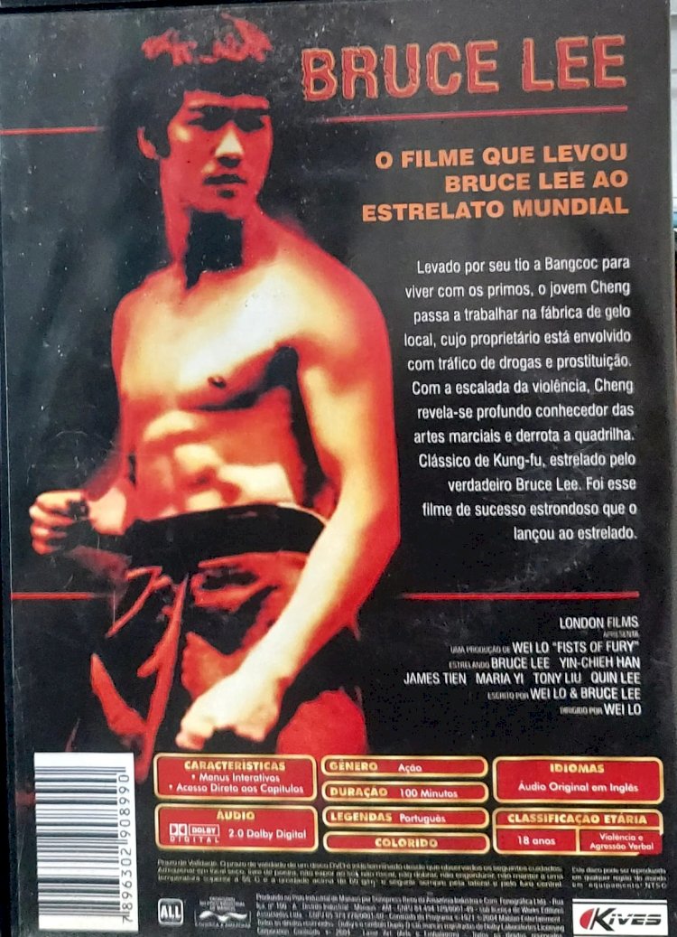 Dvd Bruce Lee, A Fúria do Dragão